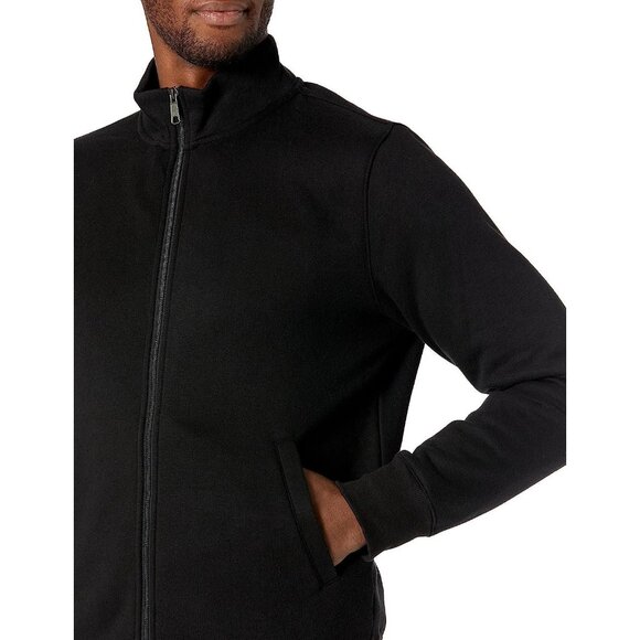 Amazon Essentials Mens Sweatshirt Size Medium Black  Fleece Mock Neck Full-Zip - Picture 3 of 9